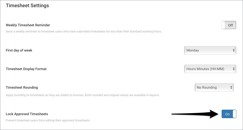 Lock timesheets